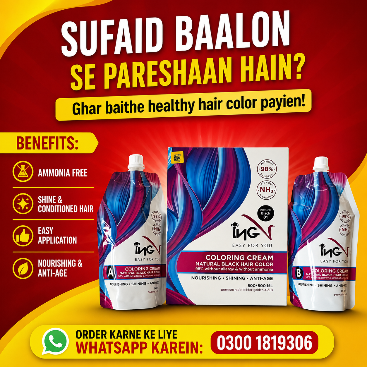Buy Original Ing Hair Color – Ing Hair Color Price in Lahore – Best Online At Quickon.pk