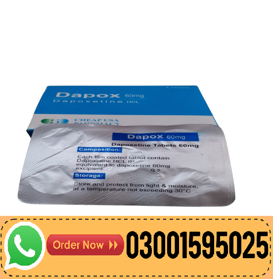 Dapox 60mg Dapoxetine HCI Tablets In Pakistan-03001595025