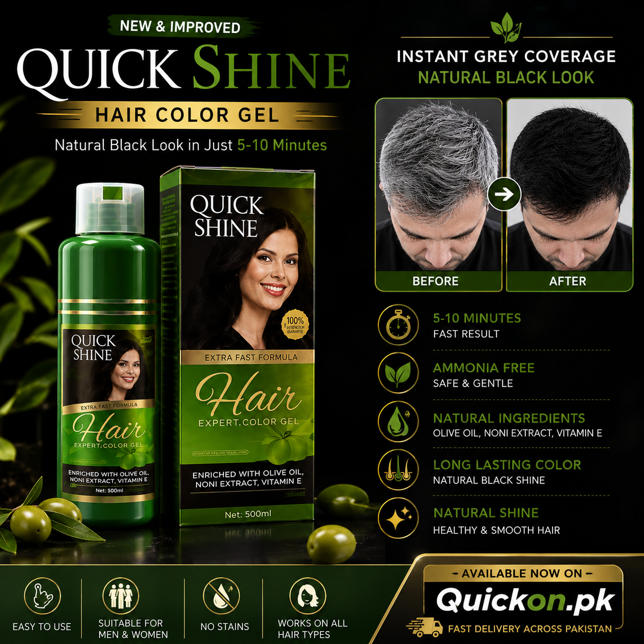 Quick Shine Hair Color Gel Price in Dera Ghazi Khan – Quick Shine Hair Color Gel – Official Pakistan Store Quickon.pk