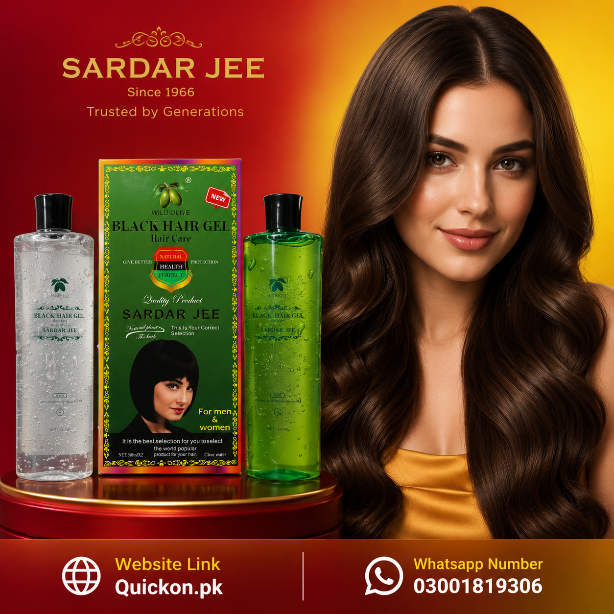 Original Sardar Jee Hair Color Gel Price in Gujranwala – Sardar Jee Hair color Gel + Oil (1000 ML Combo)