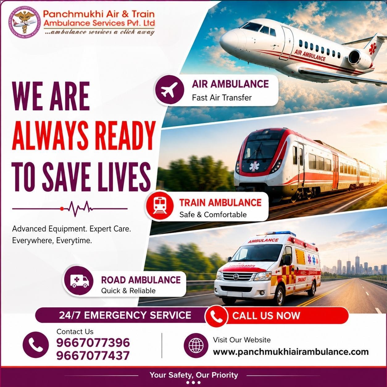 Book Panchmukhi Air Ambulance Service in Pathankot with a Reliable ICU Setup