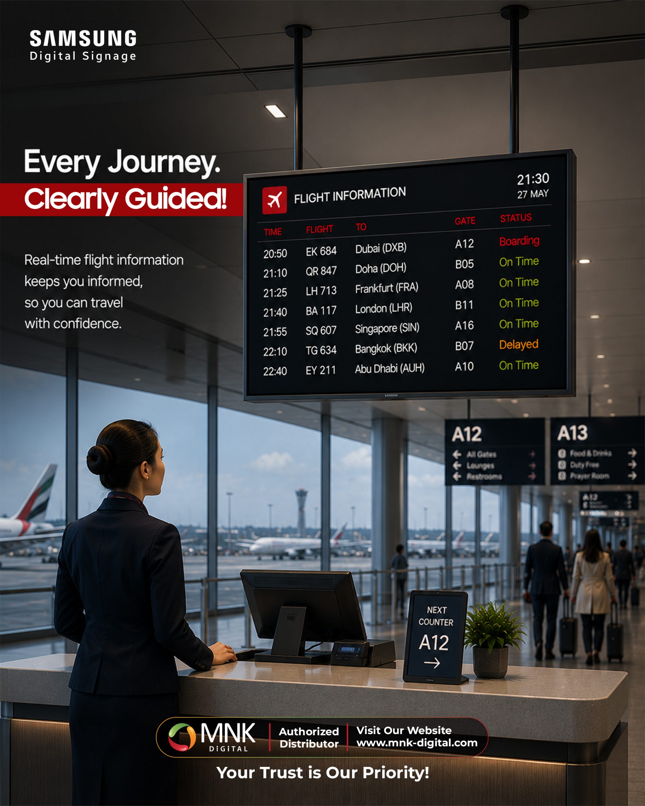 Flight Information Display Screen (FIDS)-MNK Digital