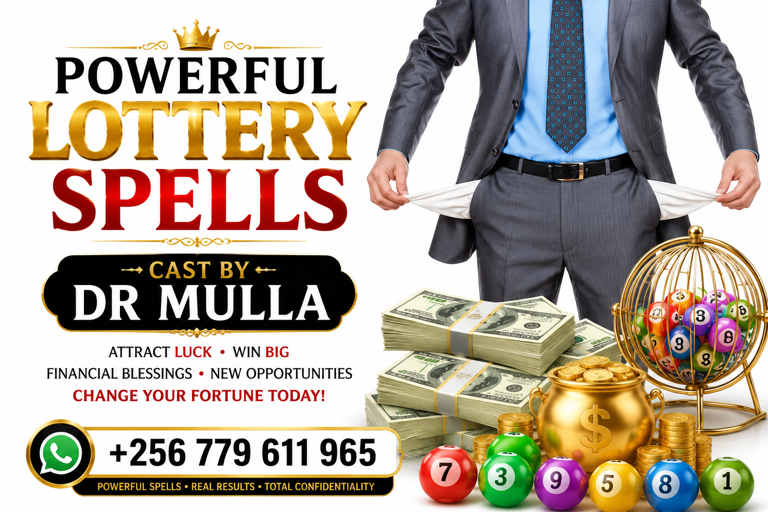 Powerful Lottery Spells That Work Fast to Attract Luck, Prosperity, and Winning Energy | WhatsApp +256 779 611 965