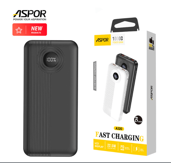 Stay Powered Anywhere with the Aspor A320 Power Bank!