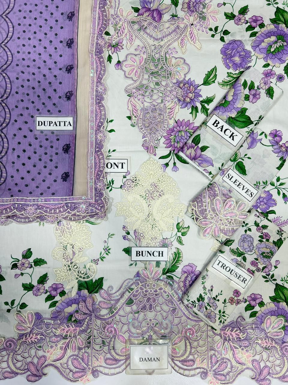Printed Lawn Front Back & Sleeves