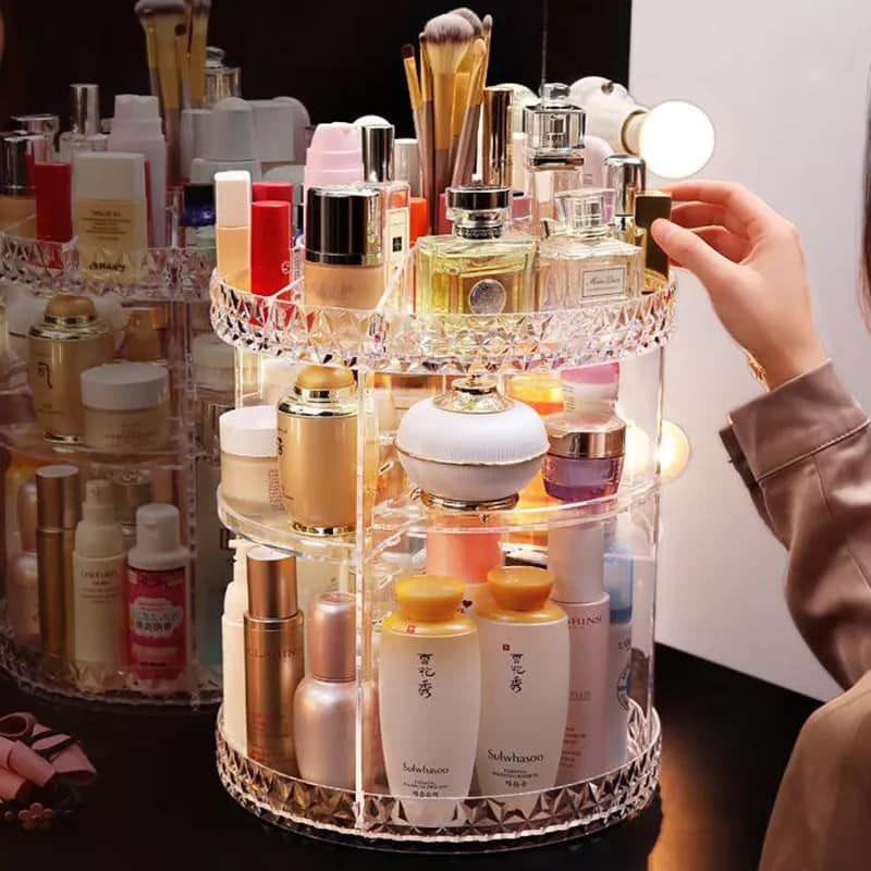 360° rotating Diamond Makeup Organizer
