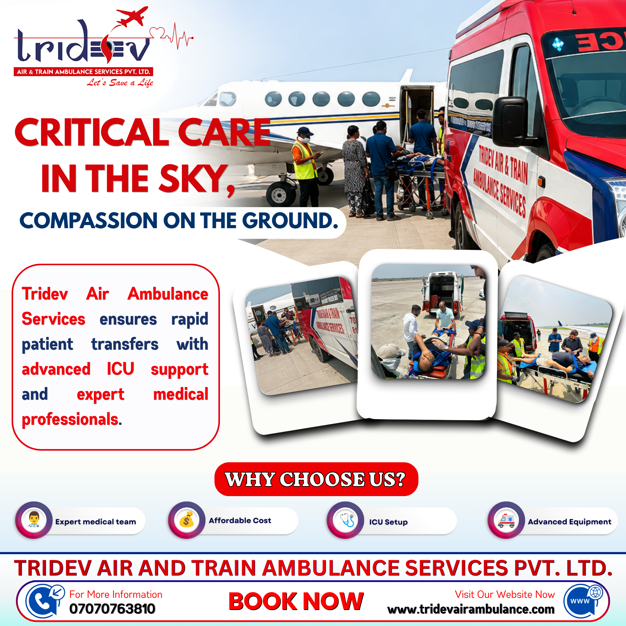 Emergency Medical Aviation Excellence: Advanced Tridev Air Ambulance Services in Mumbai Support for Every Mission