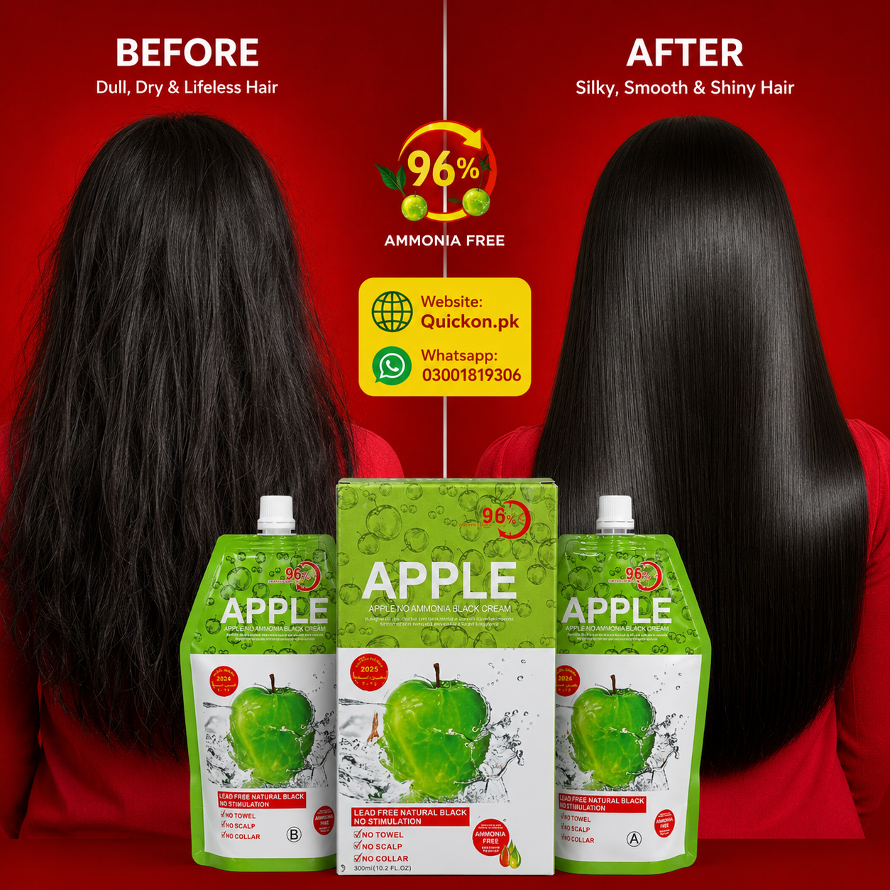 Apple Hair Color Dark Brown – Apple Hair Color Black Cream – Apple Hair Color Price in Alipur – 03001819306