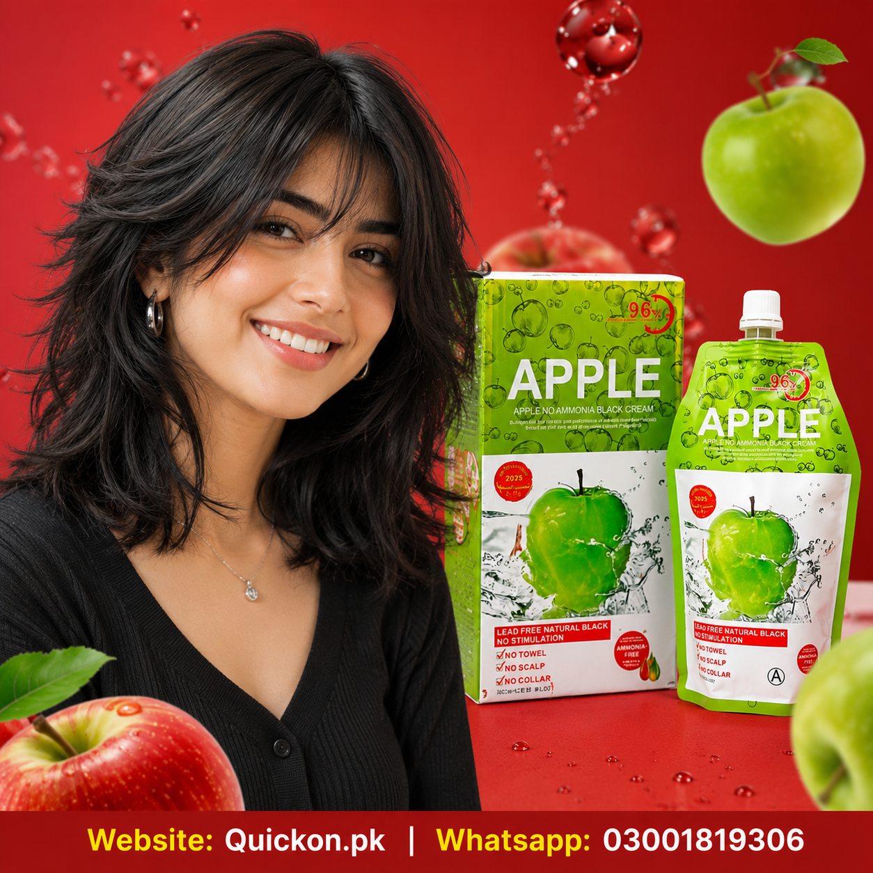 Apple Hair Color Dark Brown – Apple Hair Color Black Cream – Apple Hair Color Price in Lala Musa – 03001819306