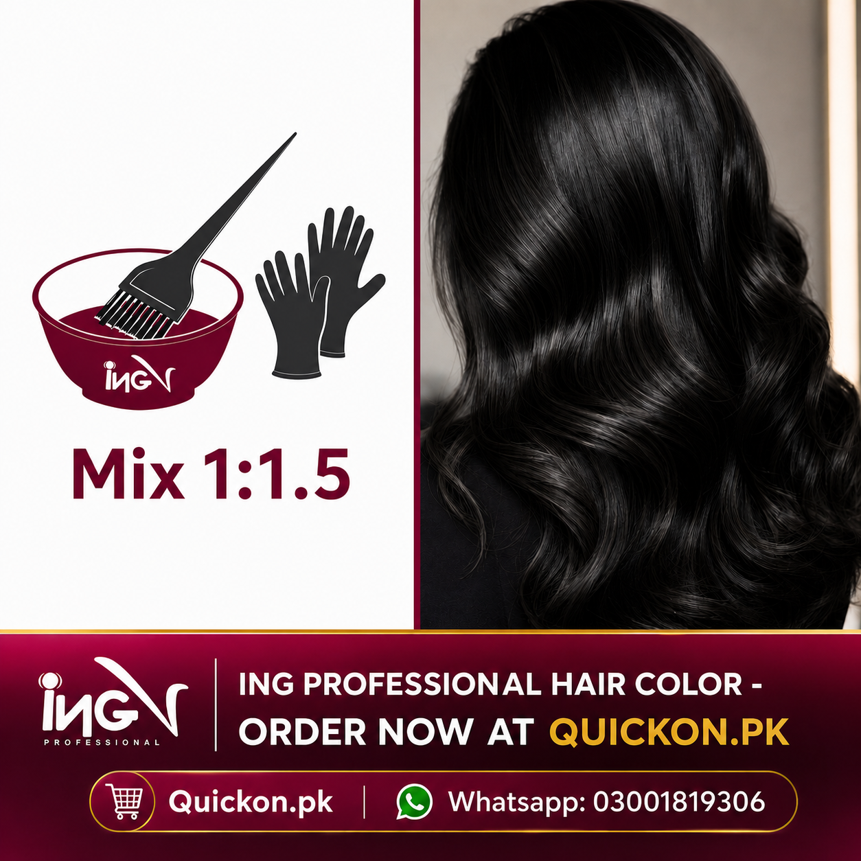 Ing Hair Color Shades price in Hasilpur – Natural Black and Dark Brown – 03001819306