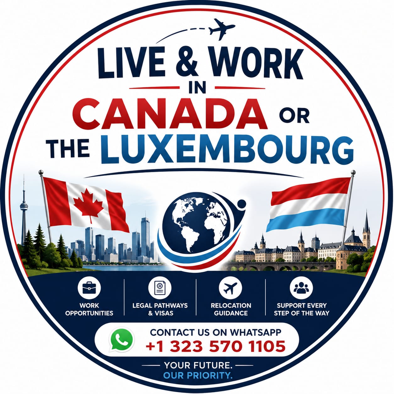 LIVE AND WORK IN CANADA OR THE LUXEMBOURG