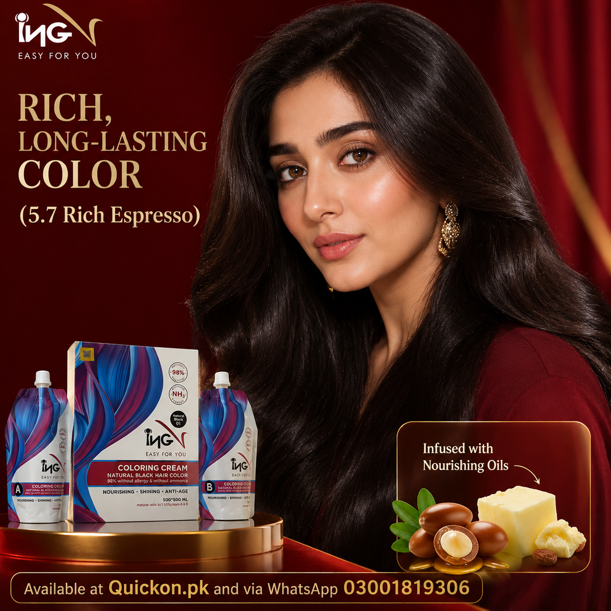 Ing Hair Color Price in Badin – Ing Hair Color Shades – 03001819306