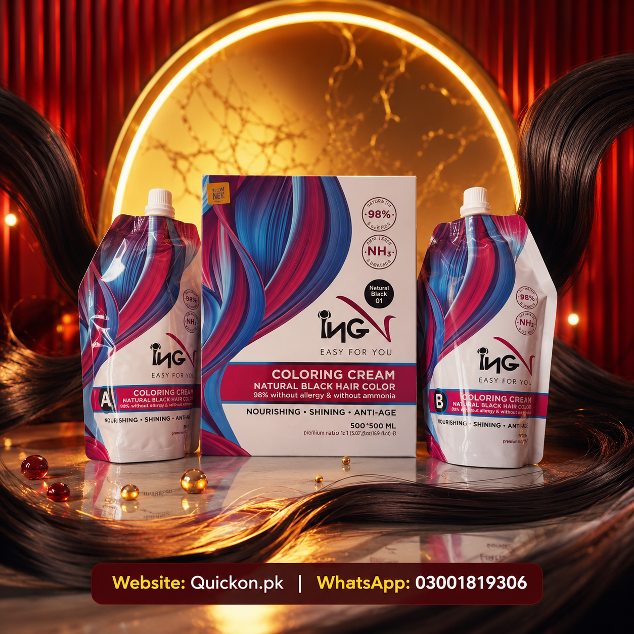 Ing Hair Color Price in Tando Muhammad Khan – Ing Hair Color Shades – 03001819306