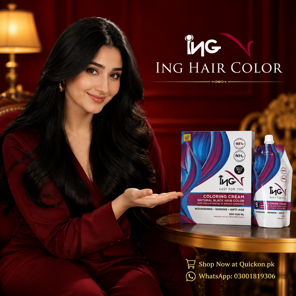 Ing Hair Color Price in Shahdadkot – Ing Hair Color Shades – 03001819306
