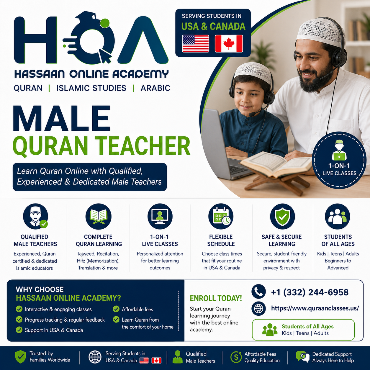 Expert Male Quran Teacher in USA for Online Learning