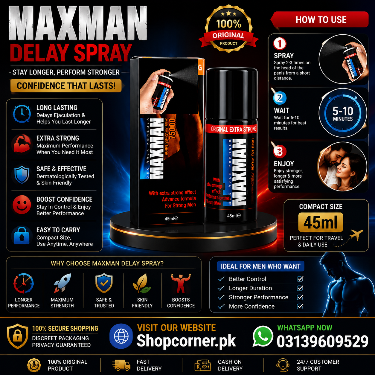 Maxman Delay Spray Price in Pakpattan | Buy Online – 03139609529