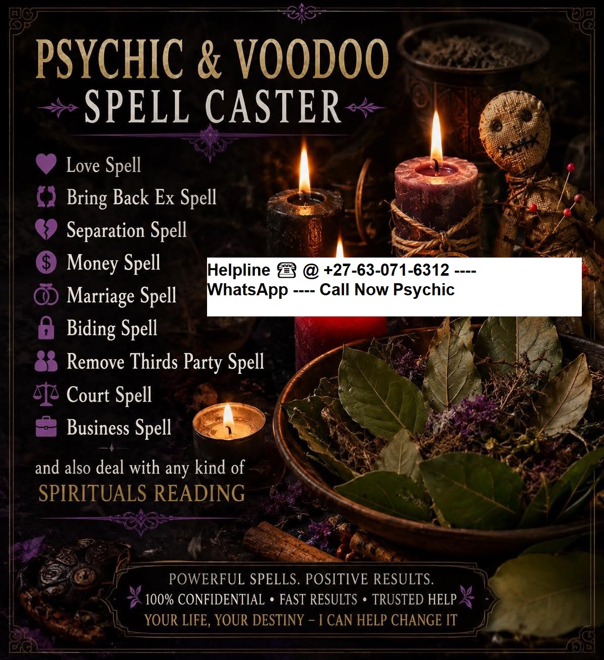 Powerful Love Spells Designed to Reunite Seperated ex Lovers @ +27-63-071-6312