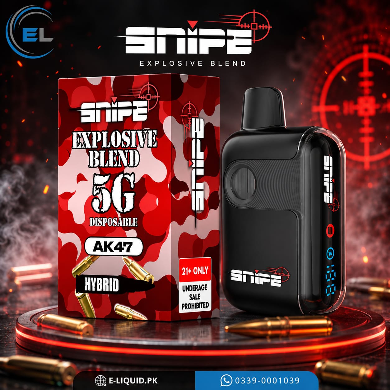 SNIPE THCP EXPLOSIVE BLEND DISPOSABLE 5G – AK47 (HYBRID) In Lahore [03390001039]