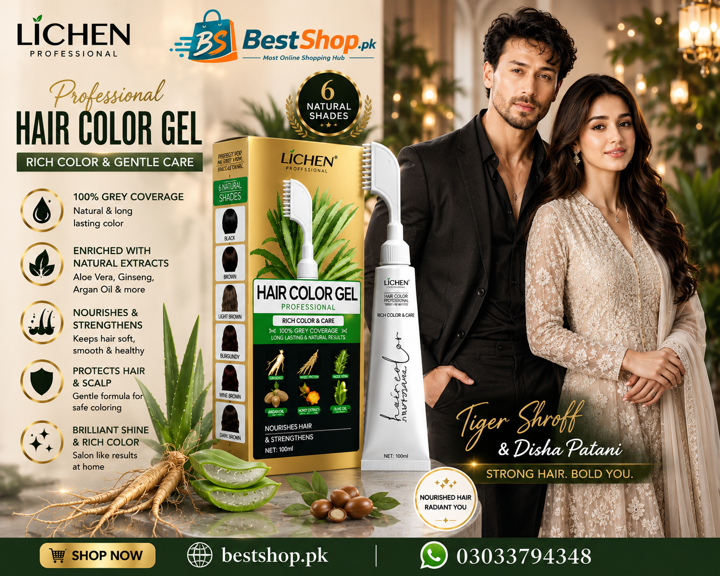 Lichen Professional Hair Color Gel for Men & Women