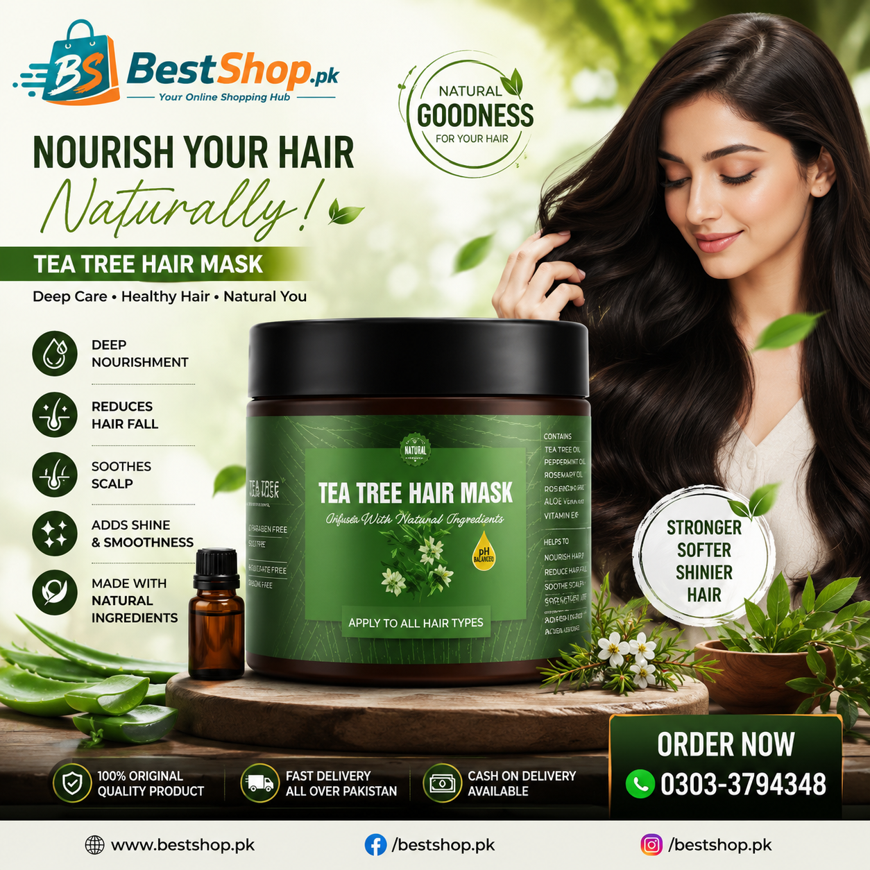Lichen Tea Tree Hair Mask for Smooth, Shiny & Healthy Hair