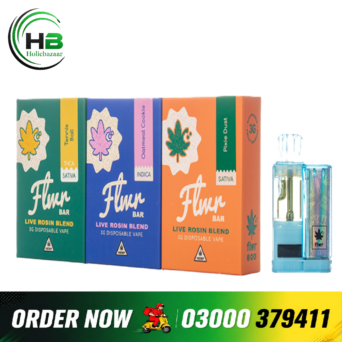 Flwr Bar 3g THCA Live Rosin Disposable In Pakistan [03000379411]