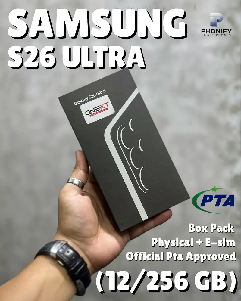 Samsung S26 Ultra 256GB Official PTA Approved Box Pack