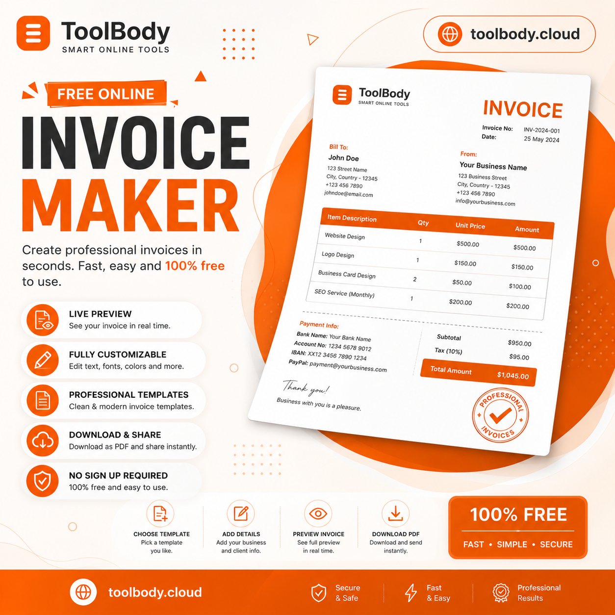 Free Invoice Maker Online – Create Professional Invoices & Download PDF