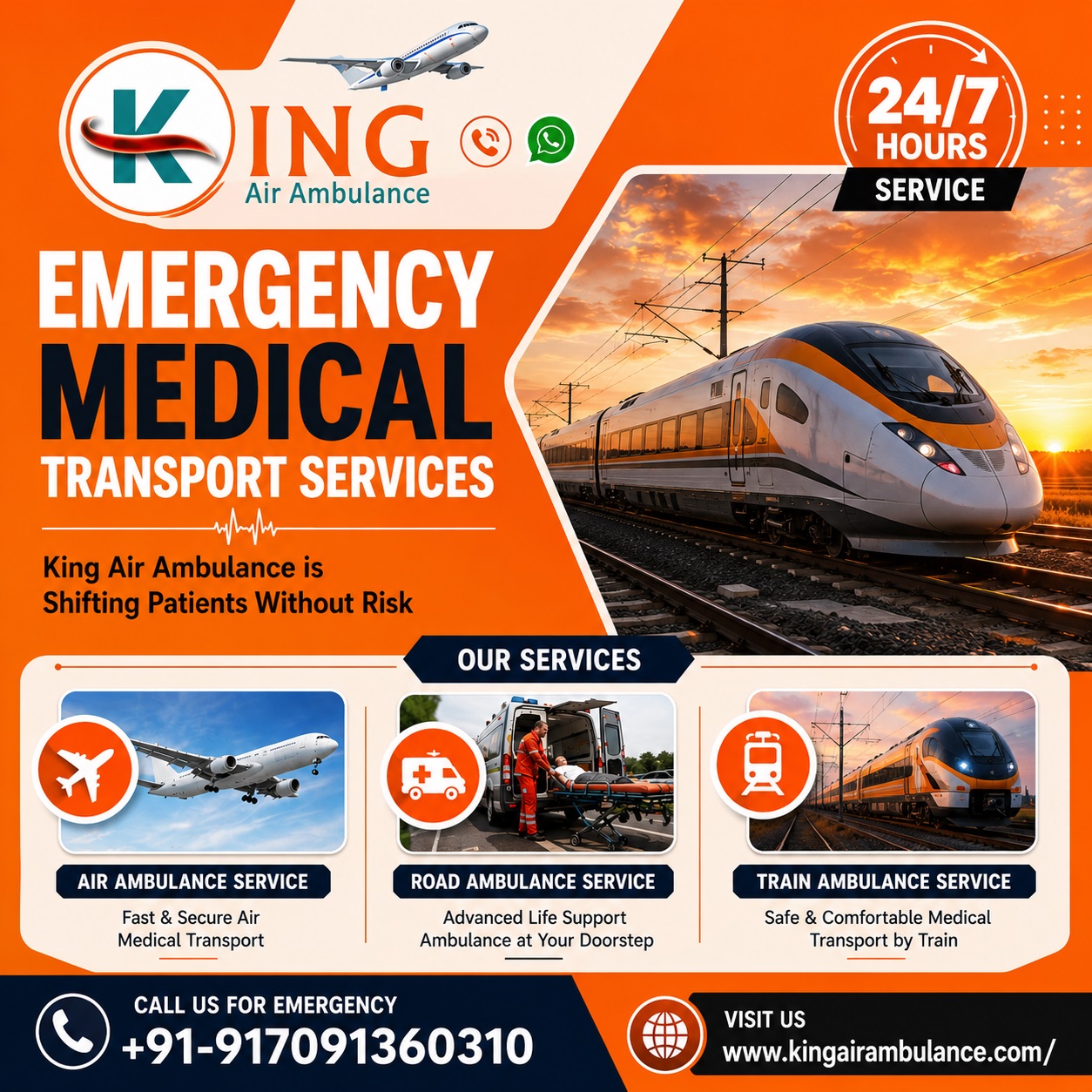 King Train Ambulance in Patna- Highest Safety Records for Transportation