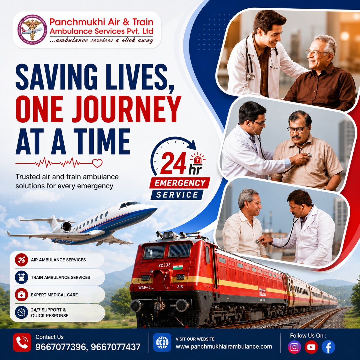 Panchmukhi Train Ambulance in Ranchi- Seamless Patient Transportation Service