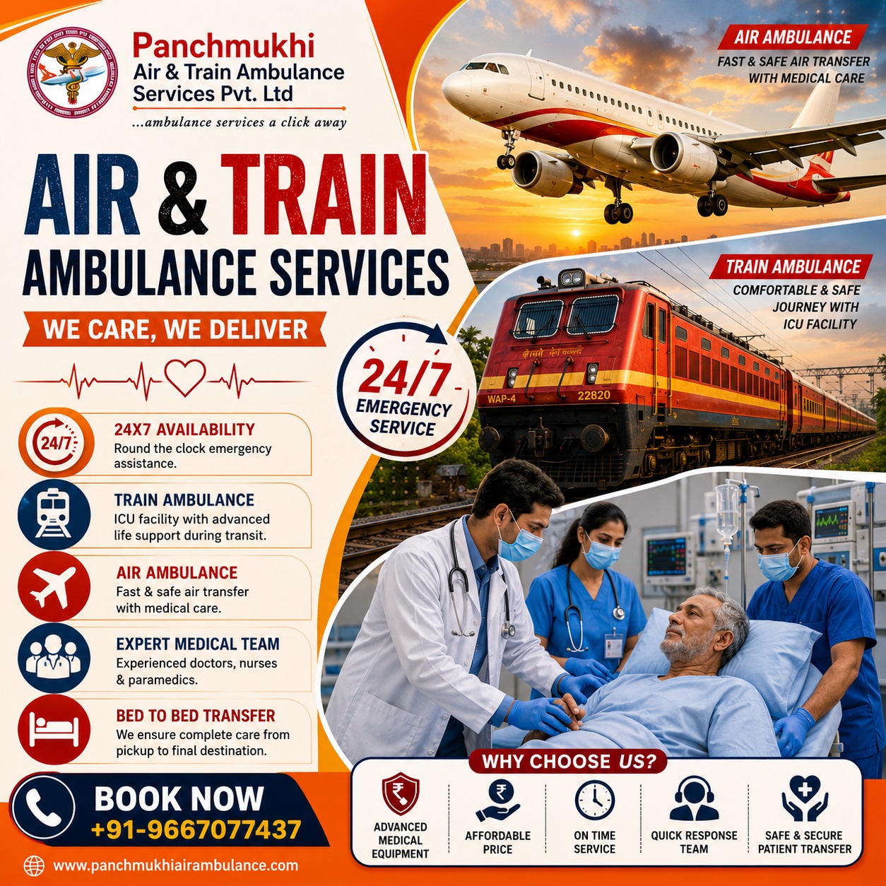 Panchmukhi Train Ambulance Cost from Delhi- sufficed cost for medical transport