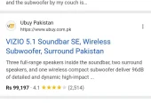 VIZIO Amarican soundbar 5.1 wireless subwoofer New price 300 USD