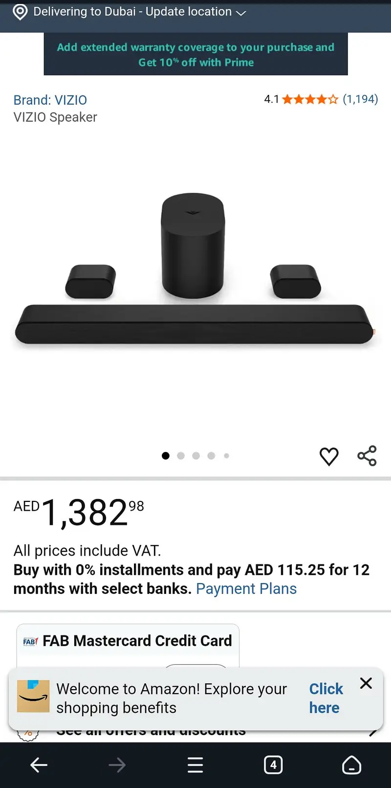 VIZIO Amarican soundbar 5.1 wireless subwoofer New price 300 USD
