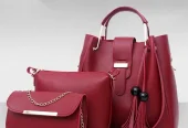 Ladies 3 Pcs Handbag Set – Black Stylish