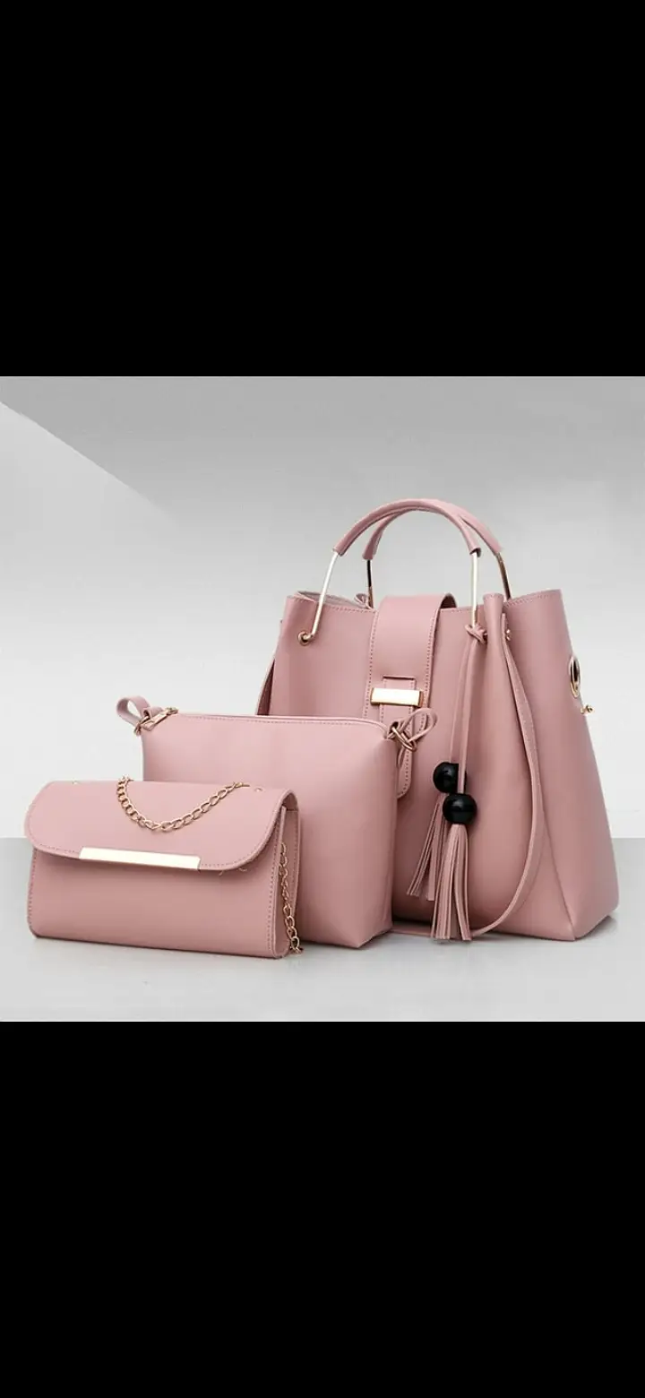 Ladies 3 Pcs Handbag Set – Black Stylish