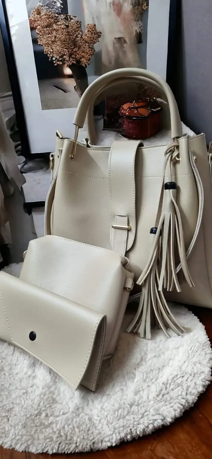 Ladies 3 Pcs Handbag Set – Black Stylish