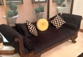 3 Seater Solid Wood Carved Sofa Set | Centre Table & Ottoman
