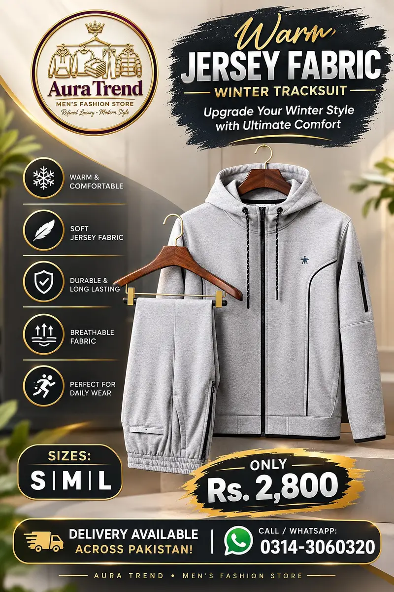 Premium Winter collection | Men Grey Hoodie Track Suit Aura_trend