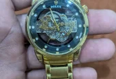 Golden Skeleton Design Watch