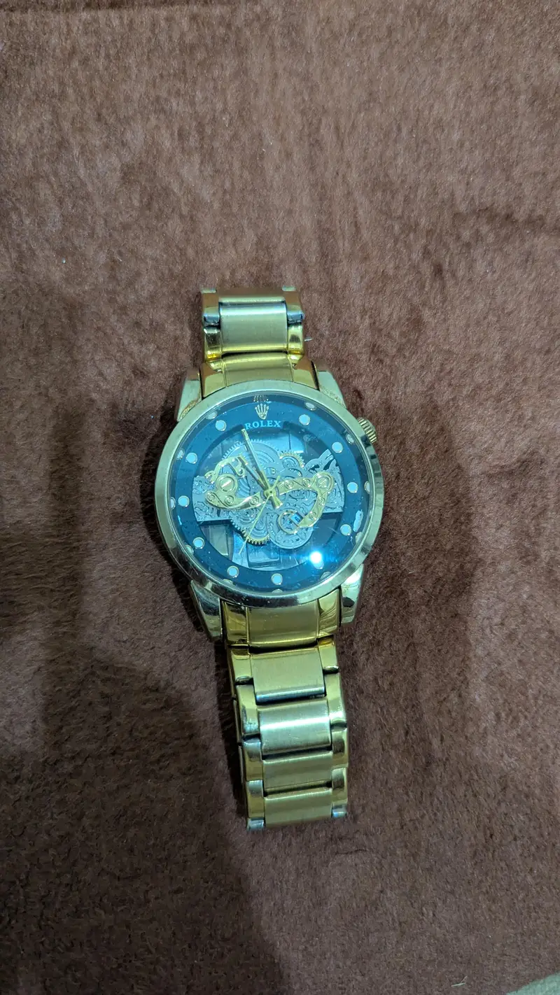 Golden Skeleton Design Watch