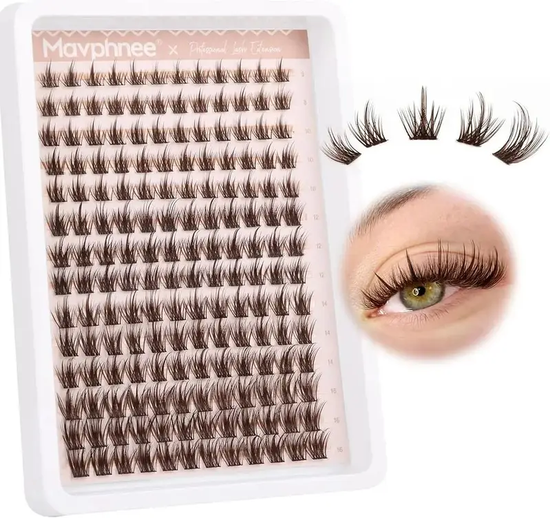 Mayphonce Waterproof Lash Cluster Kit Black & Brown False Eyelashes. R