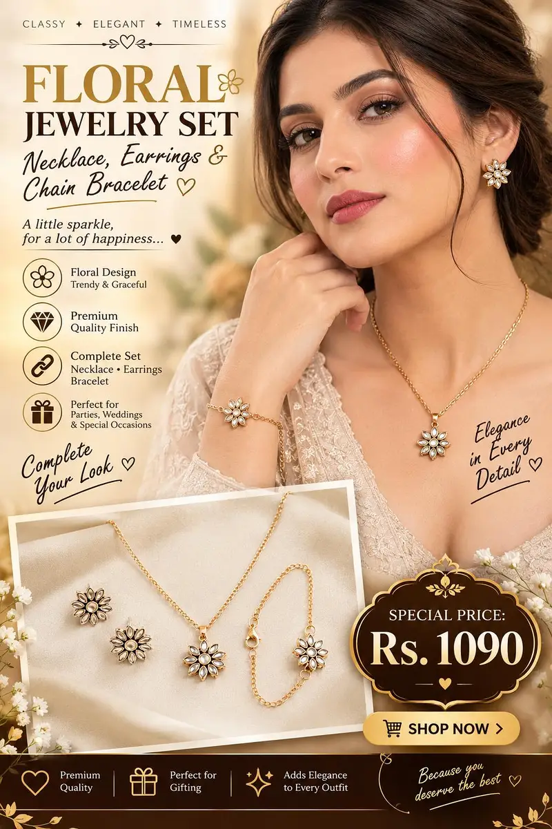 Jewelry Set Floral Elegance, Timeless Beauty!